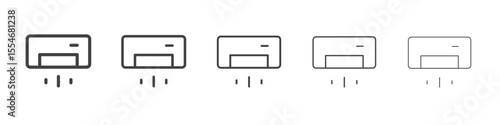 Air conditioner icon flat simple outline logo