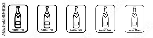 Alcohol free icon flat simple outline logo