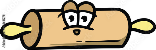 Cartoon Rolling Pin Utensil Illustration Vector 