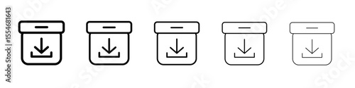 Archive icon flat simple outline logo