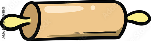 Cartoon Rolling Pin Utensil Illustration Vector 