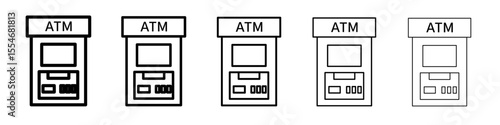 ATM icon flat simple outline logo