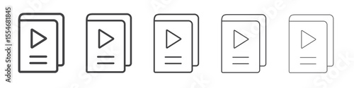 Audio book icon flat simple outline logo