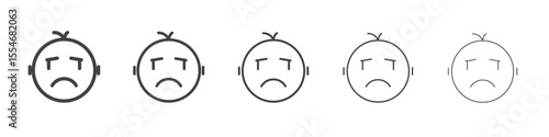 Baby crying icon flat simple outline logo