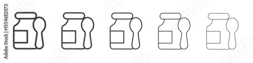 Baby food icon flat simple outline logo