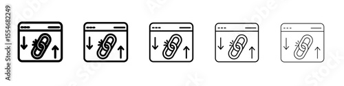 Backlink icon flat simple outline logo
