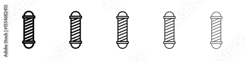 barber pole icon flat simple outline logo