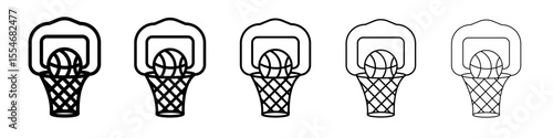 Basketball icon flat simple outline logo