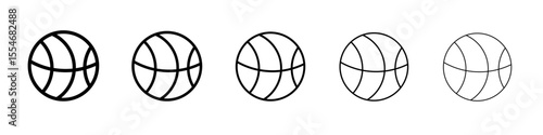 Basketball icon flat simple outline logo