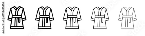bathrobe icon flat simple outline logo