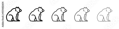 Bear icon flat simple outline logo