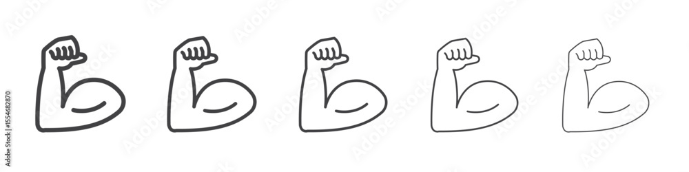Fototapeta premium Bicep icon flat simple outline logo
