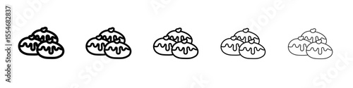 belgian buns icon flat simple outline logo