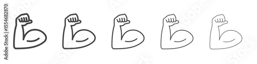 Bicep icon flat simple outline logo