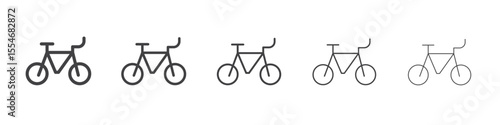 Bicycle icon flat simple outline logo