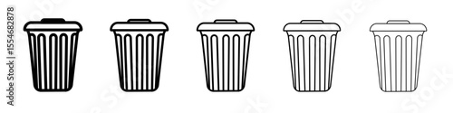 Bin icon flat simple outline logo