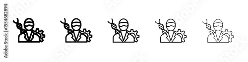 Biomedical engineer icon flat simple outline logo