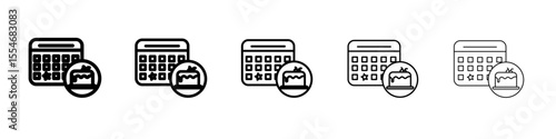Birthday icon flat simple outline logo