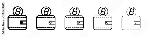 bitcoin wallet icon flat simple outline logo