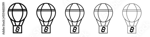 Bitcoin airdrop icon flat simple outline logo