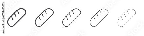 Bread icon flat simple outline logo