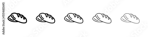 Bread loaf icon flat simple outline logo
