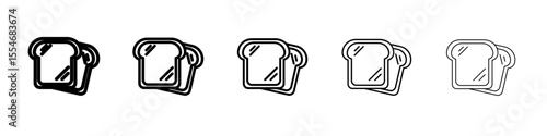 Bread slice icon flat simple outline logo