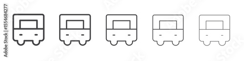 Bus icon flat simple outline logo