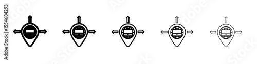 Business expansion icon flat simple outline logo