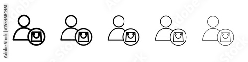Buyer, shopper icon flat simple outline logo