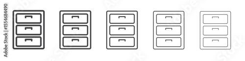 Cabinet icon flat simple outline logo