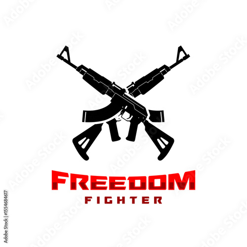 logo with crossed rifles vector illustration