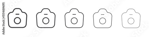 Camera icon flat simple outline logo