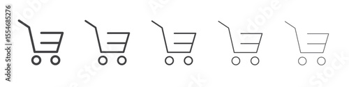 Cart icon flat simple outline logo
