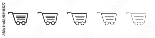 Cart icon flat simple outline logo