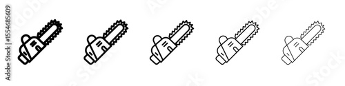 Chainsaw icon flat simple outline logo
