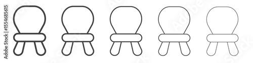 Chair icon flat simple outline logo