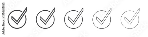 Check mark icon flat simple outline logo