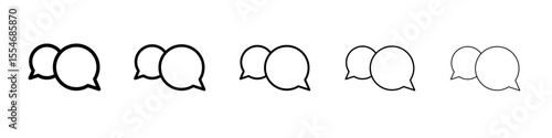Chat bubble icon flat simple outline logo