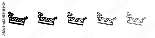 Cleaning sponge icon flat simple outline logo