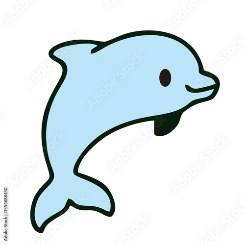 vector illustration of a cartoon dolphin