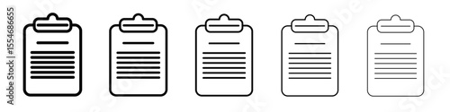 Clipboard icon flat simple outline logo