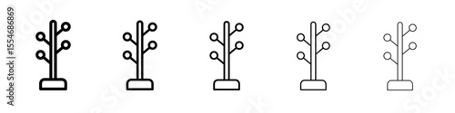 Coat Stand Icon flat simple outline logo