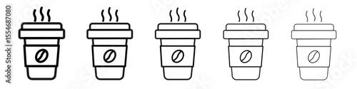coffee cup icon flat simple outline logo