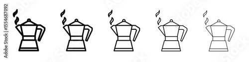 coffee pot icon flat simple outline logo