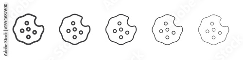 Cookie icon flat simple outline logo