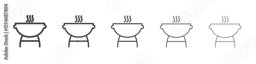 Cooking icon flat simple outline logo