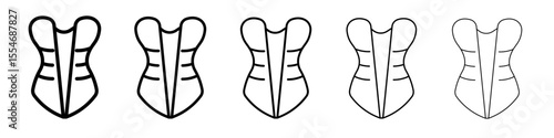 Corset icon flat simple outline logo