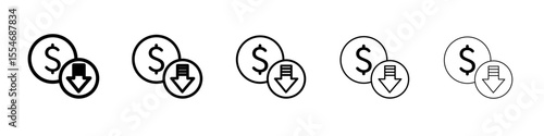 Cost reduction icon flat simple outline logo