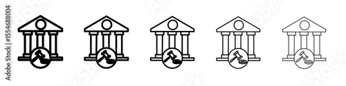 Court judgement icon flat simple outline logo